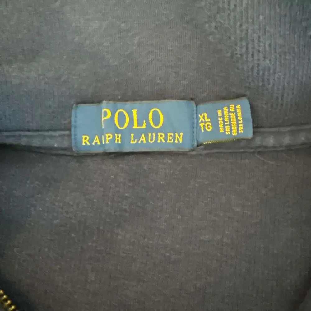 Polo Ralph Lauren Navy Blue Cotton 1/4 Zip Pullover Sweater XL